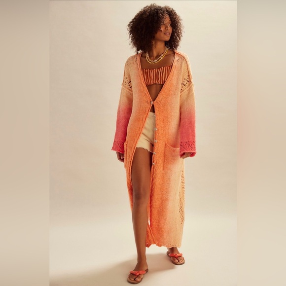 FREE PEOPLE Coastal Maxi Cardigan Size S NWT - Picture 3 of 8